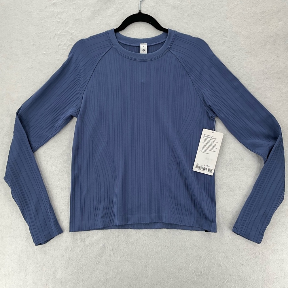 NWT Lululemon Rest Less Variegated Ribbed Pullover CVBR Size 10 W3JIYS